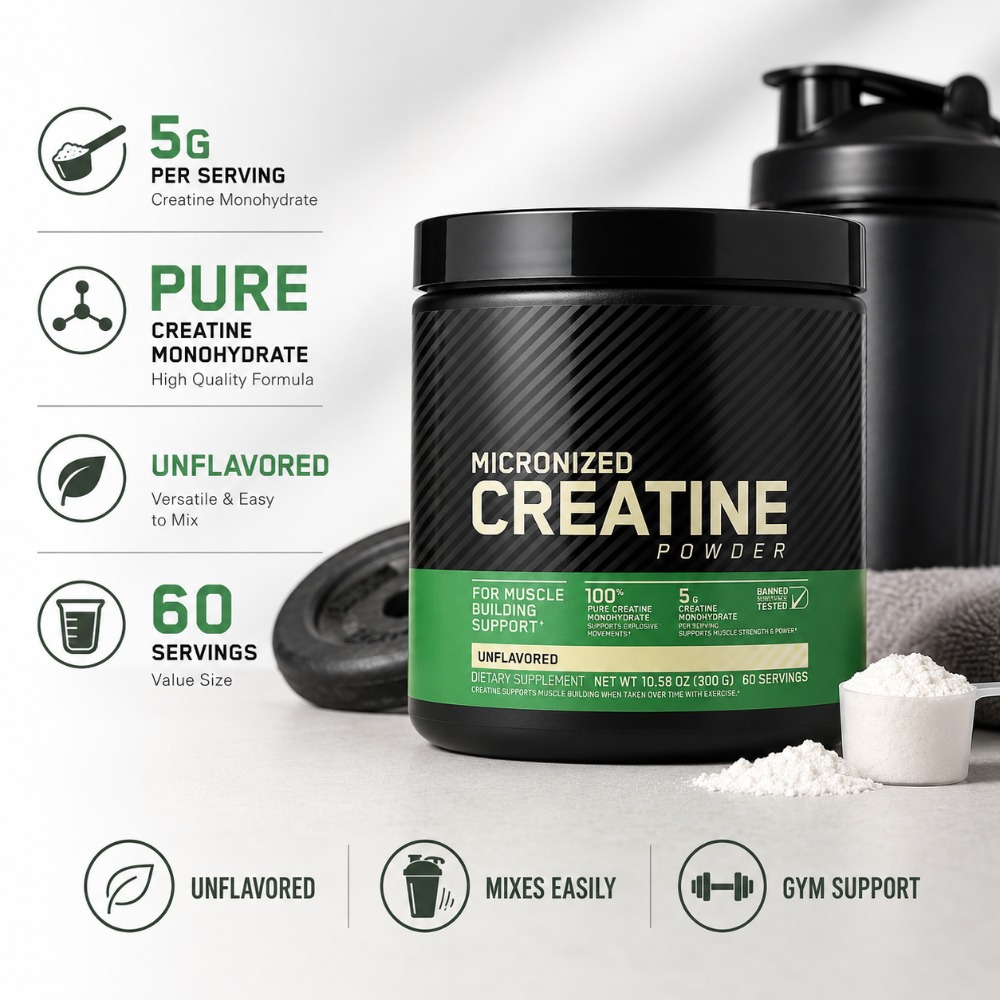 Nutrition And Fitness - مسحوق الكرياتين مونوهيدرات 300 جرام لدعم