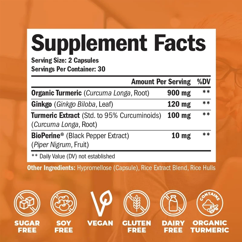 مكمل الكركمين العضوي مع أوراق  - مراجعة Turmeric Curcumin Capsule وسعره