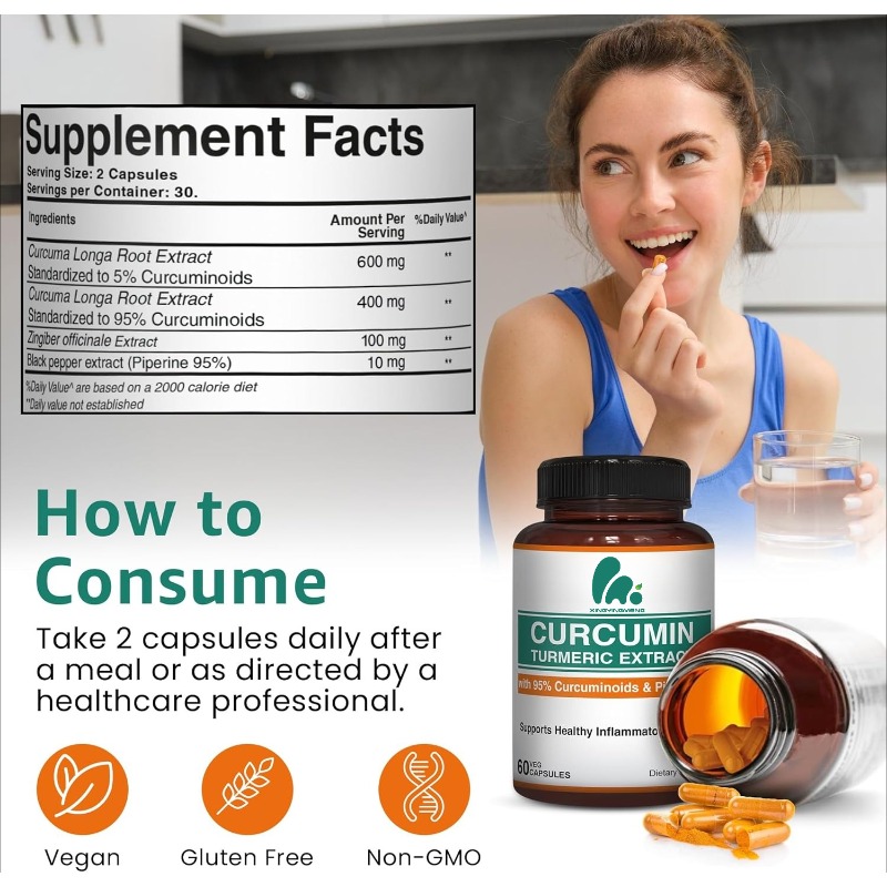 مكمل الكركمين التغذية 95% الكر - مراجعة Turmeric Curcumin Capsule وسعره